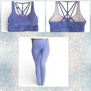 Zyia Light & Tight Set Grape Mist Strappy Bra High-Rise Leggings Size 14–16